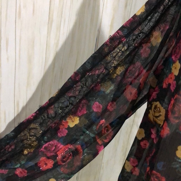 RACHEL rachel Roy black blouse floral size XL - Picture 7 of 9